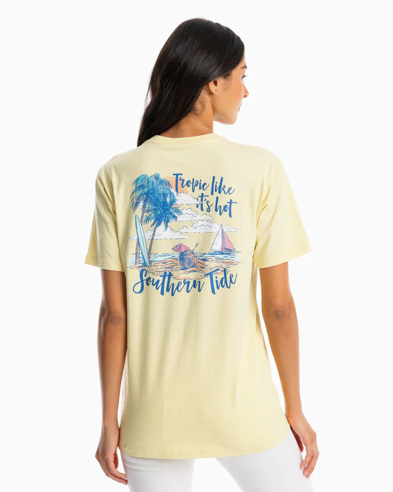 Southern Tide Short Sleeve Tropic Like Its Hot T-Shirt Blonde