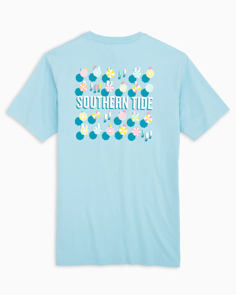 Southern Tide Umbrella Rows T-Shirt Aquamarine