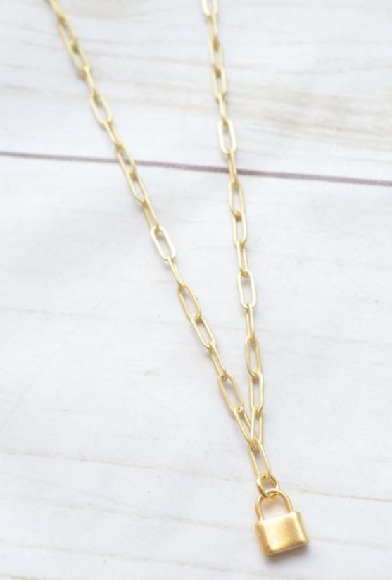 Virtue 16" Paperclip Necklace with Lock