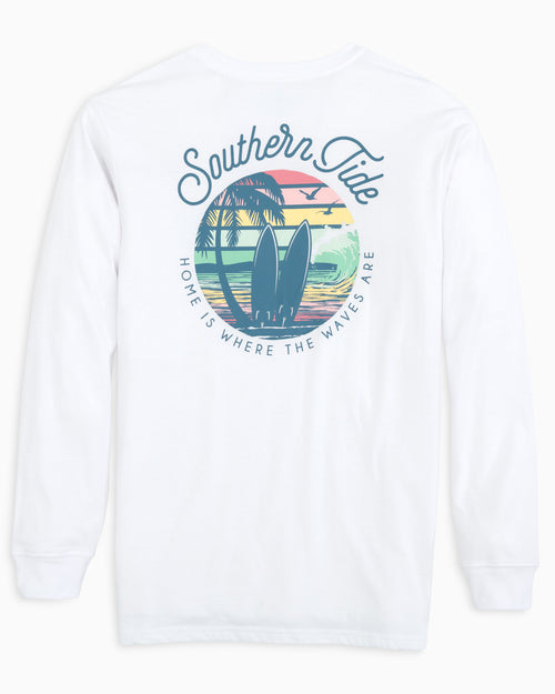 Southern Tide Where The Waves Are Long-Sleeve T-Shirt White