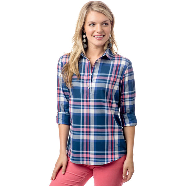 Southern Tide Plaid Popover Yacht Blue